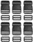 TRIWONDER Steckschnallen 20 mm 25 mm 38 mm 50 mm, Kunststoff Klickverschluss Steckschließer Steckschnalle Ersatzschnalle für Rucksack, Gurtbänder (50mm, Schwarz - 6 Stück)
