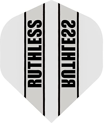Ruthless Clear Panel Dart Flights | 100 Mikron Standard Nr. 2 | Weiß 10 Stück
