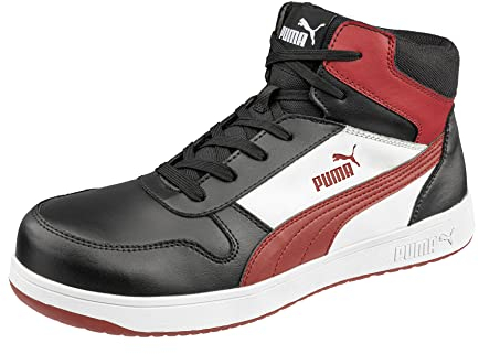PUMA Safety FRONTCOURT BLK WHT RED Mid Sicherheitsschuh schwarz-weiß-rot Gr. 46