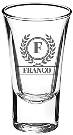 Bicchierino Liquore in Vetro Personalizzabile con Nome e Iniziale Incisione Personalizzata Idea Regalo Festa Del Papà 2023 Babbo Nonno Compleanno Natale Bicchiere da Shot Cicchettino