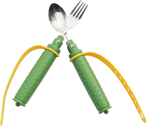 BDXZJ Utensilios De Alimentación para Ancianos Cuchara De Ayudas para Comer Cubiertos Adaptados Cubiertos Ancianos De Fácil con Mango Antideslizante para La Artritis De Parkinson Temblores A