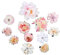12PCS multicolore bohème fleur épingle à cheveux rose avec cheveux artificiels pince à fleurs bohème mariée pince à griffes pince à cheveux accessoires pour les filles et les femmes