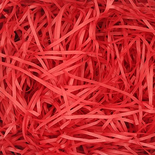HXJDAM 150g Füllmaterial Geschenk Hamper Shred Geschreddertes Papier Geschenk Füllung für Party Hamper Füllung und Geschenkverpackung für Geschenkbox Dekorations.(Rot)
