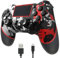 Mando Inalámbrico para PS4, 【Upgraded】 Wireless Gaming Controller para PS4 Romote Slim/Pro/PC, Controllers with Vibration Speaker, with Headphone Jack Touch Pad