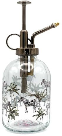 Upper Street Home Plant Mister Sprühflasche Glas 350 ml feiner Nebel Wassersprüher mit Metalloptik Top Pumpe, Outdoor Indoor Zimmerpflanzen Kleine Gießkanne Blumenzerstäuber Geschenk (Zebra)