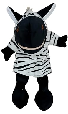Proumhang Handpuppen mit Vollem Körper für Kinder,Tier Handpuppen Bauernhof Thema Puppets Spielzeug Set,Plüsch Pretend Spielzeug Zoo Friends Puppentheater mit Beweglichem Offenen Mund,35cm,Zebra