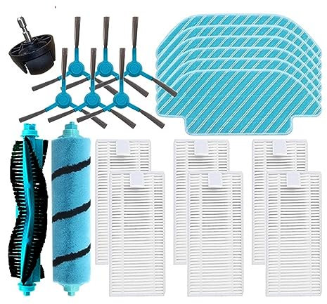 KurOto Piezas de Robot Aspirador, Kit de Accesorios, Cepillo Lateral Principal, Filtro Hepa, paño de mopa Compatible con Cecotec Conga 4090 4490 6090