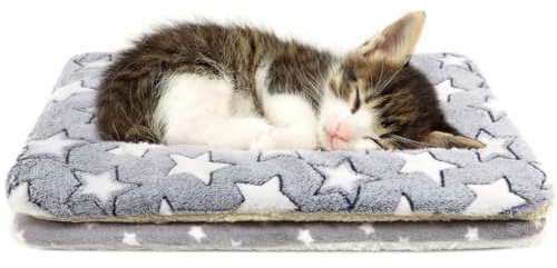 Tierecare 2 Pack Cat Blanket for Indoor Cats Ultra Soft and Warm Calming Cat Bed Fleece Pet Mat for Anxiety and Stress Washable Kitten Blanket