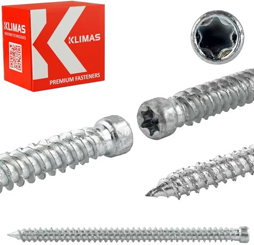 wkret-met Fensterrahmenschrauben Rahmenschrauben Mauerschrauben Zylinderkopf Senkkopf TX (7,5 x 132 mm - 100 Stück, Zylinderkopf)