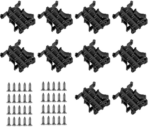 35mm Din-Schienenmontage, 10 Sets 35mm PCB DIN C45 Adapter, PCB Bracket Hutschiene, Leiterplatten Halterung Halter zum Fixieren von Leiterplatten Oder Elektronischen Schaltgeräten (Schwarz)