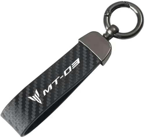 JXZQQBMD Porte-clés en cuir avec boucle en fer à cheval pour Y-amaha MT01 MT09 MT07 MT10 MT03 MT 01 09 07 03 10 MT-01 MT-10 MT-03