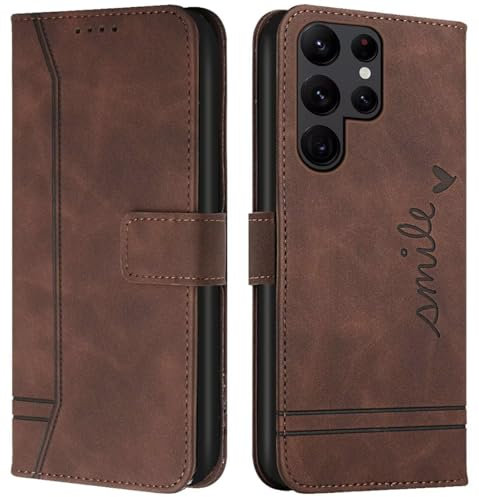 Cqkob Handyhülle für Huawei Y7 2018/Honor 7C Lederhülle mit Magnetverschluss - Schutzhülle mit Kartenfach, Geldhalter und verstellbarem Klappständer Handytasche,Kaffee