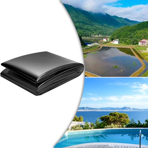 Witriolik Lona para Estanques Flexible Lona para Estanques Revestimiento Flexible Impermeable Negro de HDPE Lona Revestimiento de Estanque Espesor para Estanque Tortugas, Fuentes,Estanque