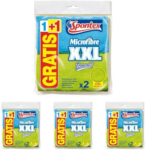 Spontex Bayeta Microfibra XXL, 2 Unidades (Paquete de 4)