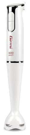 Girmi MX04 Mixer a Immersione 400 Watt, 2 velocità, Motore DC, Lame INOX, Piede anti-schizzo, Bianco