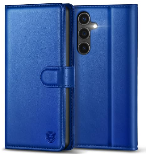 Kuafcase for Samsung S25 5G Case with 4 Card Slots Magnetic Closure Kickstand Shockproof Protective Phone Case for Samsung Galaxy S25 - Royal Blue