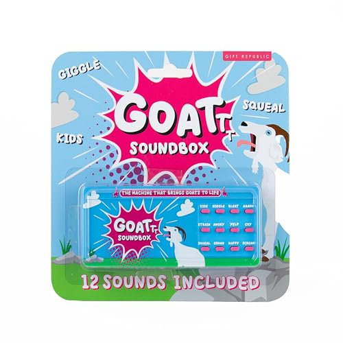 Gift Republic Goat Sound Box – Hilarious Prank Sound Machine – Sound Effects Gadget with 12 Goat Noises – Funny Novelty Toy for Kids & Adults – Portable Fun, Blue