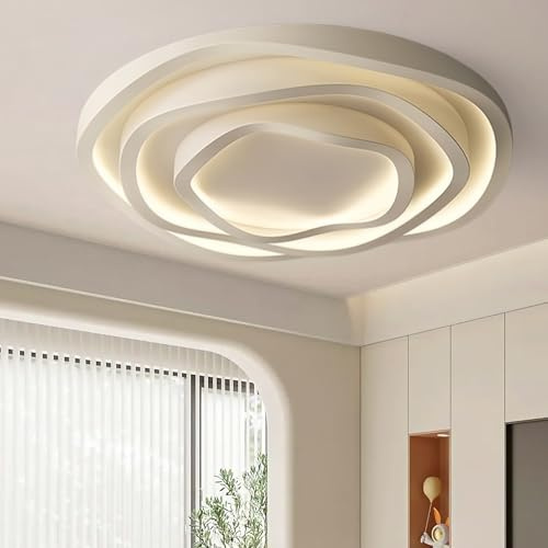 HTsilphelene 50CM Moderne Deckenleuchte, Dimmbare 3000K-6500K Deckenlampe Schlafzimmer, Minimalistische Kreativitätsform Lampe Deckenlampe für Wohnzimmer Schlafzimmer Küche Flur (F 50CM)