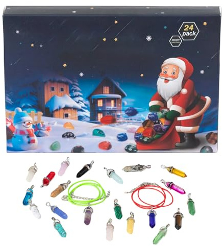 Edelstein Adventskalender 2025 Kinder, 24 Tage Kristalle Steine Weihnachtskalender Countdowns Überraschungen, Beste Geschenk Für Kinder Und Geologie Enthusiasten