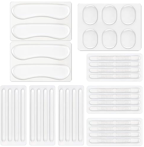 34 Stück Gelpads für Schuhe,Silikon Fersenpolster Pads High Heel-Kissen | Anti-Rutsch Slingbacks Fußstütze Schuhriemengriff,Gel Schutzstreifen für Damen und Herren Riemenabsätze Sneaker Absätzschuhe