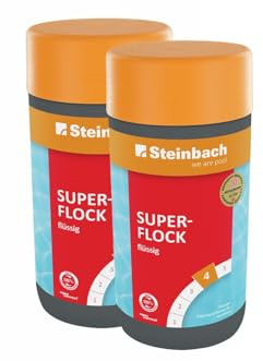 Steinbach Poolpflege Superflock flüssig - 0754301TV00-2 l - Gegen Trübungen im Pool - Für Sandfilteranlagen - Verbessert Filterleistung - Nicht für Kartuschenfilter geeignet
