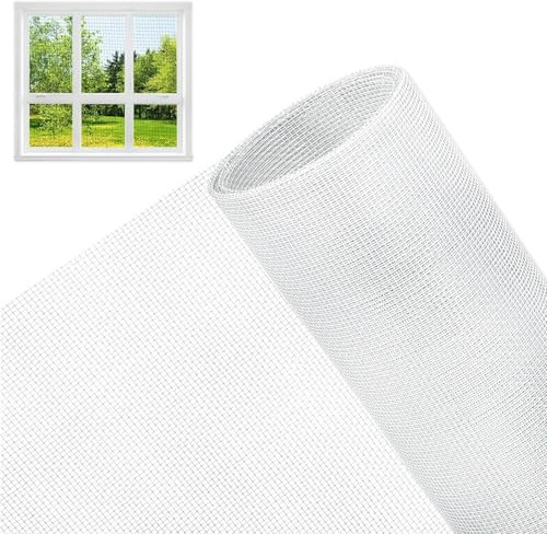CHSEROK Mosquiteras Para Ventanas, 120 × 250 cm Tela Mosquitera Por Metros, Cortable a Medida Mosquitera Enrollable, Blanco, para Dormitorio, Sala de Estar, Balcón, Oficina