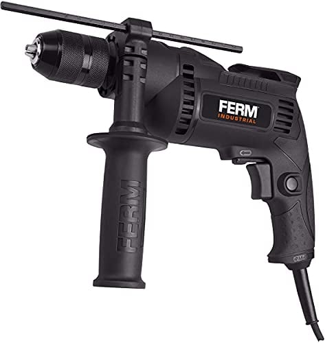 FERM Profi Schlagbohrmaschine 710W - Schnellspannbohrfutter - Mit Soft griff - Seitengriff - Bohrtiefenanschlag - 3m Kabel