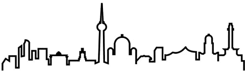 Samunshi® Berlin Skyline Wandtattoo Silhouette schwarz