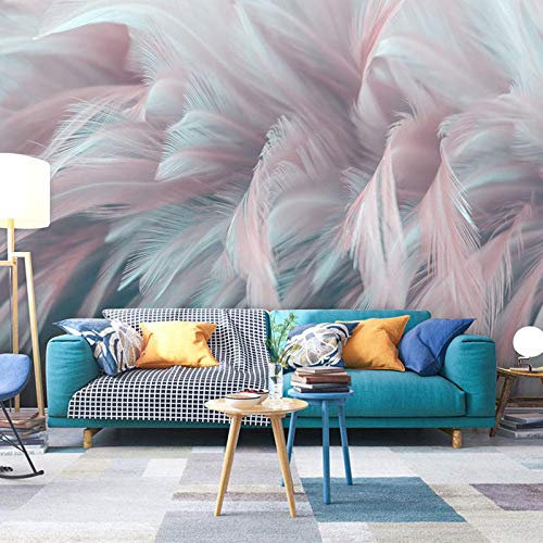 3D Wandbild Tapete Wohnzimmer Schlafzimmer Handgemalte Tapete Gradienten Feder Tapete Wind Netzwerk roten Nagel Bekleidungsgeschäft Schlafzimmer Dekoration350cm×256cm