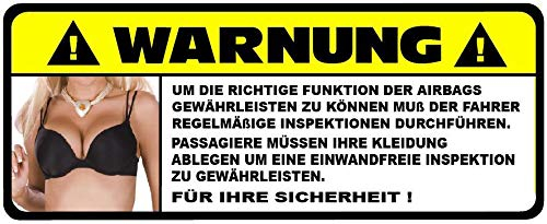 Fun Sticker lustig fürs Auto Jdm Aufkleber Airbag Warnung Funaufkleber Spruch Tuning Autoaufkleber