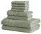 Mosobam Türkisches Handtuch-Set, nachhaltig, 8-teilig, 76 x 147 cm, 40 x 76 cm, 33 x 33 cm, Seegrasgrün, 700 g/m², Bambusviskose und ägäische türkische gekämmte Baumwolle