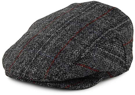 Jaxon & James Loch Alsh Harris Tweed Schiebermütze - Grau Multi - L