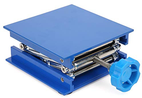 Laborheber Hebebühne Hubtische, Fydun 100 X 100mm Manuelle Laborscherenwagenheber Blaues Galvanisiertes Aluminium Hebeplattform Ständer Rack Scherenheber