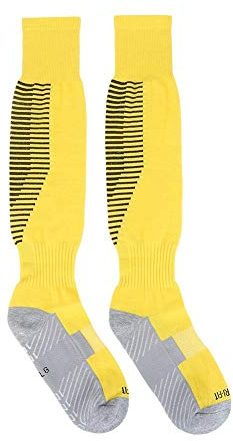 Vbest life Neue mittellange Tube Football Socken Herren Overknee Handtuch Sportsocken Adult Training Socken(Gelbe schwarze Balken)