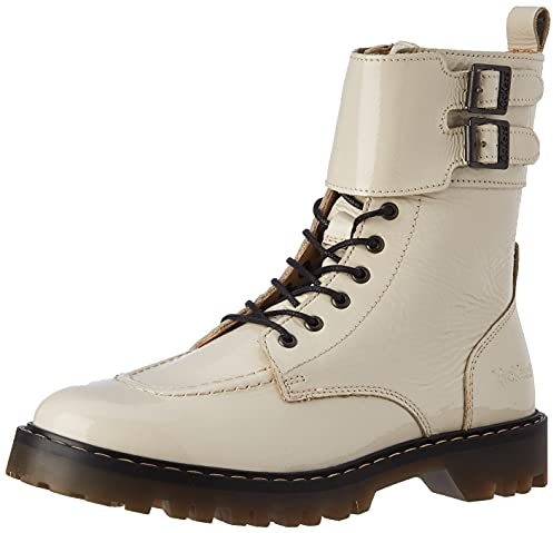 Kickers Damen Deckranger Schuhe mit Rollen, Weiß Lackiert, 40 EU