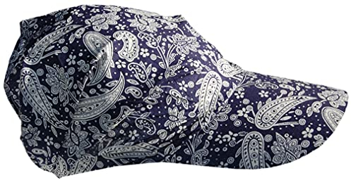 Cool4 Sommer Schirm Kopftuch Visor Strand Cap Bandana Sonnenschutz Mütze A01 (Navy (Paisleymuster Natur))