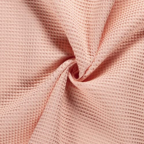 50x150cm Frottierstoff Waffelpiqué Baumwollstoff Oeko - Tex 100 Meterware am Stück Farbwahl, Farbe:lachs