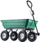 KADAX Bollerwagen aus Kunststoff PVC, Tragkraft 300 kg, Handwagen mit Kippfunktion, Kippwagen mit Metallrahmen, Gartenwagen, Transportwagen (75L, Grün/Schwarz)