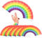 6Pcs Pride Decorations Rainbow Folding Fan, Lgbt Hand Fans, Gay Pride Rave Fan, Bisexual Accessories Rainbow Party Decoration for Women and Men