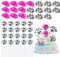 60Pcs Disco Cowgirl Pary Cake Decoration, 20Pcs Disco Ball Cup Toppers 10Pcs Mini Pink Cowgirl Hats 10Pcs Cow Print Cowboy Hats Westen Cowgirl Party Birthday Table Decor
