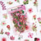 100 Stücke Rosa Blumen Aufkleber, Vintage Floral Pflanze transparente dekorative Aufkleber, Scrapbook Aufkleber für Junk Journal, DIY Kunsthandwerk, Fotoalbum, Planer, Kalender und Notizbuch