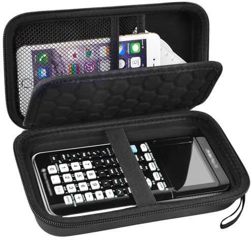 Graphing Calculators Case Compatible with Texas Instruments TI-84 Plus/TI-83 Plus CE Color Calculator, Storage Holder with Mesh Pockets for USB Cables, Pens, Pencil, Ruler and More (Box Only)