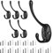 6 Piezas Colgador pared Perchero de Pared Gancho Perchero Colgador Ropa Pared Colgador Abrigos para Colgar Abrigo Sombrero Toalla Bufanda Bolso Llave (Negro)