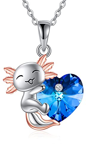 JERWLI Axolotl Halskette 925 Sterling Silber Axolotl Kette Anhänger Schmuck Geschenk für Damen und Mädchen
