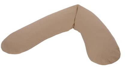 Theraline Das Original Schwangerschaftskissen & Stillkissen 190cm – Seitenschläferkissen Stillkissen Perlen – inkl Stillkissenbezug Feinstrick Savannah