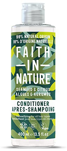 Faith In Nature Natürliche Spülung mit Meeresalgen und Zitrusfrüchten, Entgiftend, Vegan und Frei von Tierversuchen, Ohne SLS Oder Parabene, Für Alle Haartypen, 400ml
