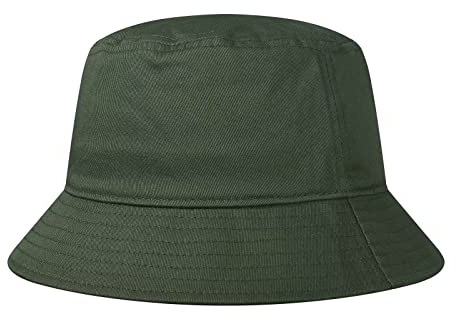 GADIEMKENSD Summer Bucket Hat for Women Cotton Bucket Hats for Men SPF UPF Sun Protection Lightweight Packable Outdoor Travel Hat Plain Fishing Cap for Golf Hiking Camping Army Green