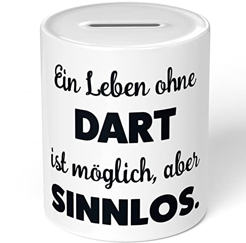 JUNIWORDS Spardose Sparbüchse, EIN Leben ohne Dart ist möglich, Aber sinnlos (1009654)