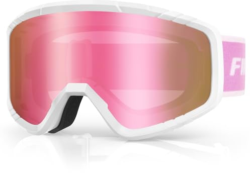 Findway Skibrille, Snowboard Brille für Brillenträger Herren Damen Erwachsene Jugendliche, OTG, UV-Schutz Kompatibler Helm, Anti Fog Erwachsene Ski Goggles für Skifahren/Skaten/Schneemobil