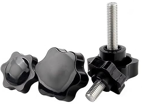 SYDARSYN Tornillos de Cabeza Estrella Plástico Perilla de Estrella Tornillos de Mariposa Moleteado Perilla de Sujecion M5x16mm (10 Piezas)